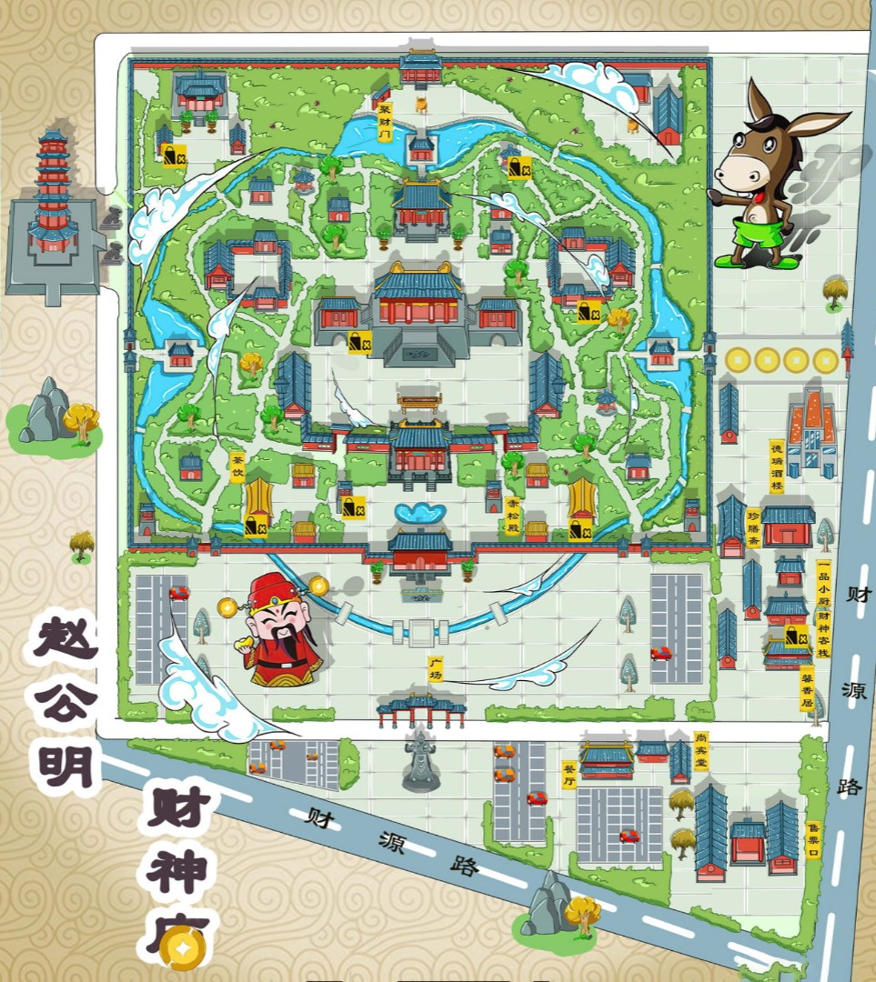 定州寺庙类手绘地图